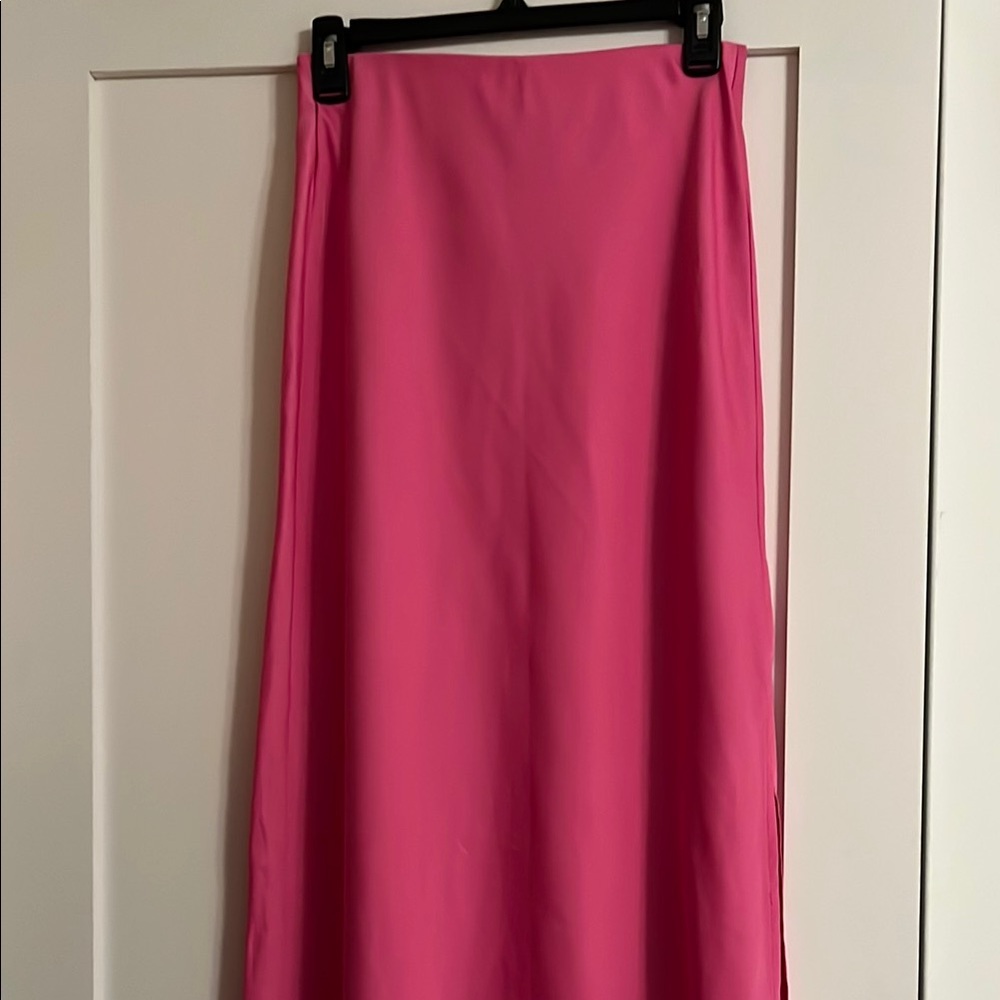 EUC A New Day Satin Pink Women's Maxi Skirt, size XS